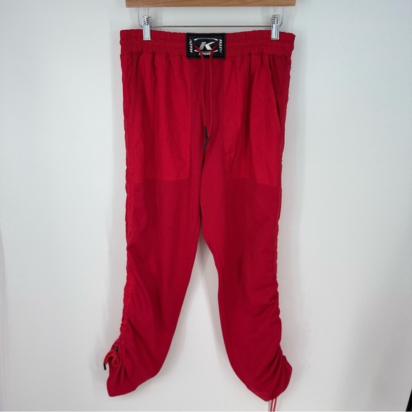 Kith Sport Joggers Cherry Red Cinch Designer Pants - Picture 1 of 5